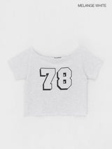 [MADE] Chapley Lettering Off-shoulder Short Sleeved T-shirt