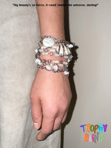 Natural pearl and shell waist chain