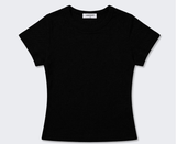 Stretch Cotton Slim Short Sleeve T-shirt Black
