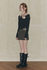NIX MINI SKIRT deep khaki