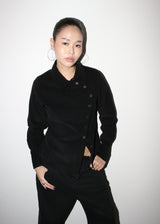 Side button shirts [Black]