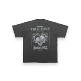"TRUE LOVE" PRINTED S/S WASHED T-SHIRT