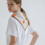 プレスドフラワースカーフ-オレンジ