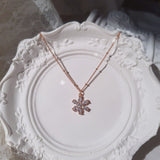 ダイヤモンドペタル セミチョーカーネックレス - Rosegold Color