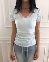 Milke Lace Short Sleeve T-Shirt