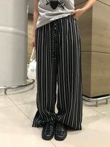 Sunday Home Stripe Lounge Button Wide Pants