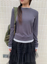ネオンカラーマッチングレイヤード長袖Tシャツ
