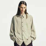 ラップピンドレープシャツ beige
