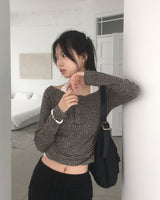 ブリックレオパードシャーリングボタンTシャツ