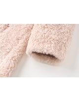 Melissa Teddy Bear Double Button Fur Shearling Midi coat Baby Pink