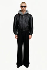 Fur Hood Padded Biker Jacket