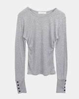 ソエルスリムフィットボタンロングスリーブTシャツ