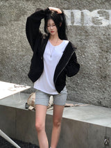 [BELLIDE MADE] Noah, loose fit two-way zip-up hoodie