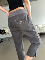 Crime Sleek Hip Button Capri Pants 3color