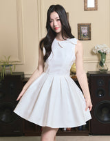 [LADY LINE] Ophelia Ribbon Point Sleeveless short Balloon Dress White