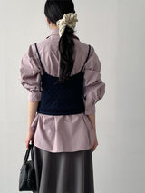 Creme Two-Pocket Cotton Over Fit Shirt