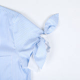 ノットストライプハーフスリーブシャツ (BLUE STRIPE)