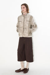 Snake pattern printed heavy-duty patchwork loose jacket