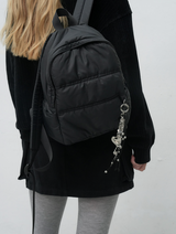 padded mini backpack - black            