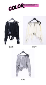 two buckle damage knit (3color)