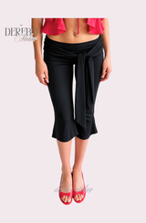 Medley Strap Shirring Capri Pants