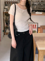 BY Dot Slim Crop Short Sleeve T-shirt (3color)