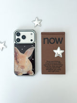 BABY BUNNY BROWN Silver Epoxy Case