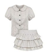 Mave Puff Sleeve Skirt Set