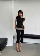 スタッド アンバランス Tシャツ