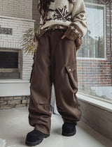 [wool20%] ケインピンタックスナップウールカーゴパンツ