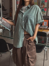 Needs Overfit Washed Denim Shirt