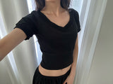 soft v crop tee