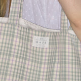 summer check shoulder bag green