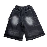 unique stitch carpenter denim shorts