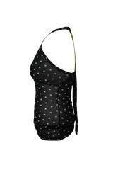 Dot halter top (Black/Light purple)