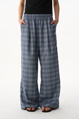 Leather Panel Straight Pants