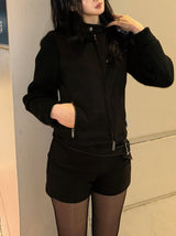 Buckle suede pocket belt