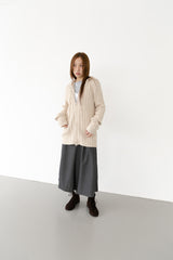 cable knitting hood zip-up(3colors)