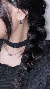  Surgical steel wave ring earrings