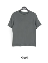 ニードルブラッシュドラウンドショートスリーブTシャツ