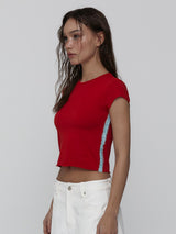レースベビーTシャツ_Red