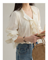 French Ruffle Cuff Romantic Blouse