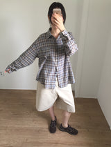 サマーガーゼチェックシャツ (2color)