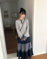 ミオンストライプポイントロングスリーブTシャツ
