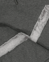Side Fur Trim Sweatpants / Charcoal