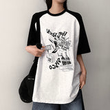 ラグオーバーサイズフィットカラーラグランショートスリーブTシャツ