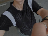 ASCLO Varsity Lace Short Sleeve Cardigan (3color)