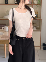 BY Dot Slim Crop Short Sleeve T-shirt (3color)