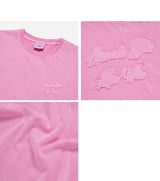 24FW アップリケロゴピグメントショートスリーブTシャツライトピンク
