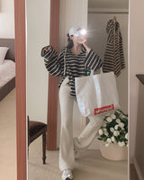 Striped fleece hood